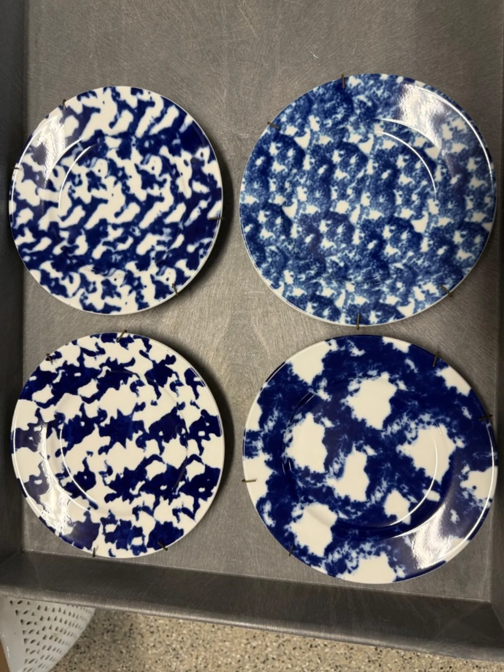 Richard Ginori Manifattura di Laveno Blue White Plates Set of 6 Italy